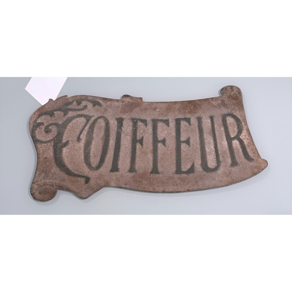 French Metal Sign Used for a Hairdresser shop 'Coiffeur' Sign Reproduction